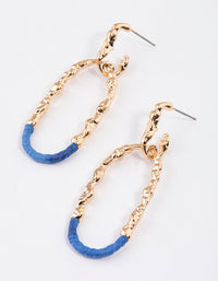 Gold Textured Oval Wrapped Earrings - link has visual effect only