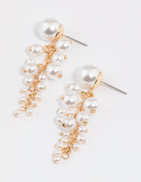 Gold Cascading Pearl Drop Earrings - link has visual effect only