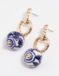 Gold Molten Painted Ball Earrings - link has visual effect only