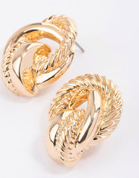 Gold Rope Knotted Earrings - link has visual effect only