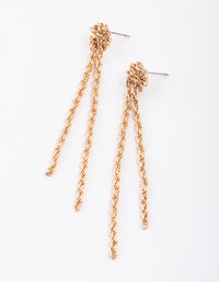 Gold Rope Knotted Drop Earrings - link has visual effect only