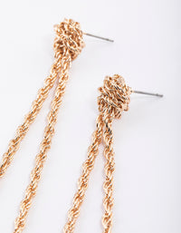 Gold Rope Knotted Drop Earrings - link has visual effect only