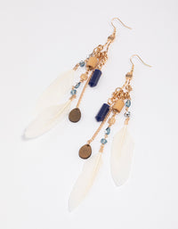 Gold Feather Chain Drop Earrings - link has visual effect only