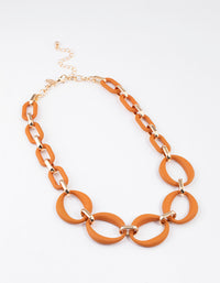 Gold Mixed Oval Link Necklace - link has visual effect only