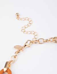 Gold Mixed Oval Link Necklace - link has visual effect only