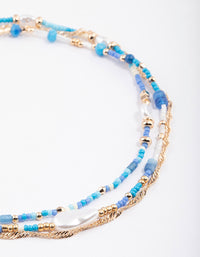 Gold Beaded & Pearl Choker Pack - link has visual effect only