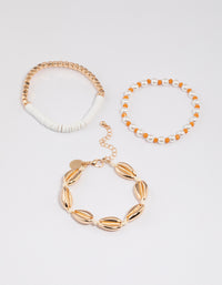 Gold Metal Shell Bracelet Pack - link has visual effect only