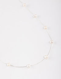 Silver Plated Freshwater Pearl Dotted Fine Necklace - link has visual effect only