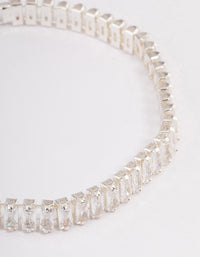 Silver Plated Baguette Tennis Bracelet - link has visual effect only