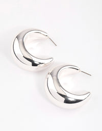 Silver Thick Puffy Hoop Earrings - link has visual effect only