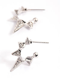 Silver Spiky Diamante Hoop Earrings - link has visual effect only