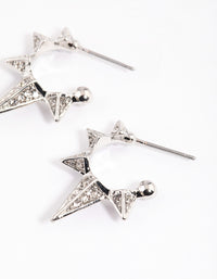 Silver Spiky Diamante Hoop Earrings - link has visual effect only