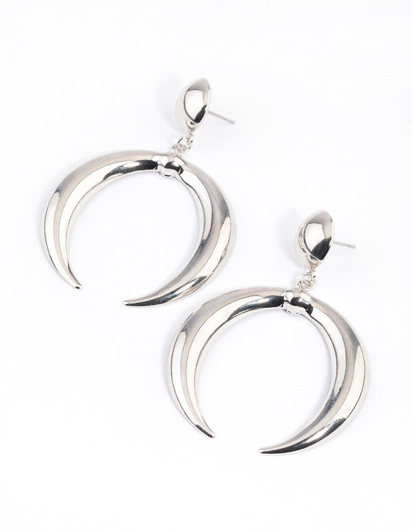 Silver Bull Bar Drop Earrings