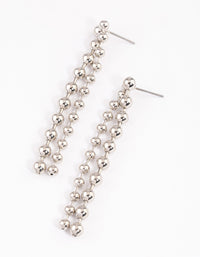 Silver Ball Chain Double Row Drop Earrings - link has visual effect only