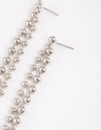 Silver Ball Chain Double Row Drop Earrings - link has visual effect only