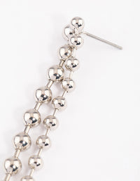 Silver Ball Chain Double Row Drop Earrings - link has visual effect only