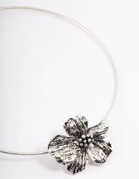 Silver Hibiscus Choker - link has visual effect only