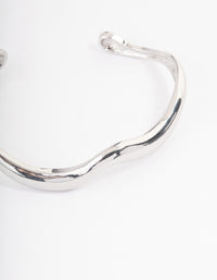 Rhodium Melted Cuff Bangle - link has visual effect only