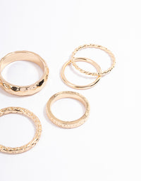 Gold Multi Hammered Ring Pack - link has visual effect only