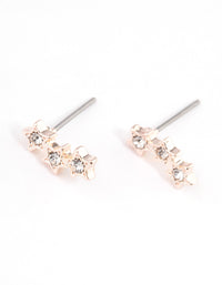 Rose Gold Star Crawler Stud Earrings - link has visual effect only