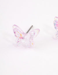 Acrylic Lilac Candy Butterfly Stud Earrings - link has visual effect only