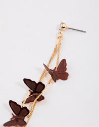 Gold Multi Butterfly Drop Earrings - link has visual effect only