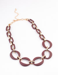 Gold Mixed Oval Link Necklace - link has visual effect only