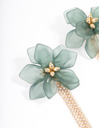 Gold Big Flower Cupchain Drop Earrings - link has visual effect only