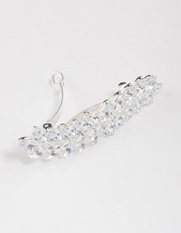 Silver Cubic Zirconia Leaf Hair Clip - link has visual effect only