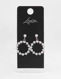 Rhodium Square Stone Wreath Drop Earrings - link has visual effect only