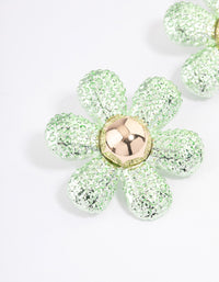 Silver Oversized Flower Stud Earrings - link has visual effect only