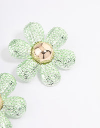 Silver Oversized Flower Stud Earrings - link has visual effect only