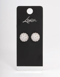 Silver Dome Sparkle Earrings - link has visual effect only