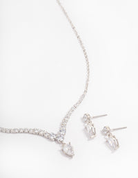 Silver Pear Drop Jewellery Set - link has visual effect only