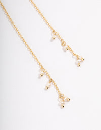 Gold Plated Mini Freshwater Pearl Chain Drop Earrings - link has visual effect only