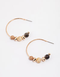 Neutral Small Mixed Beaded Hoop Earrings - link has visual effect only