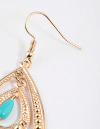 Turquoise Double Open Teardrop Earrings - link has visual effect only