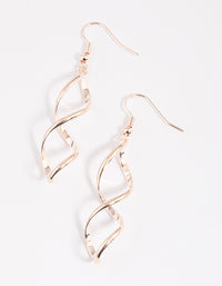 Rose Gold Spiral Drop Earrings - link has visual effect only