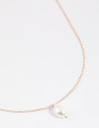 Rose Gold Freshwater Pearl Drop Necklace - link has visual effect only