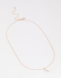 Rose Gold Freshwater Pearl Drop Necklace - link has visual effect only