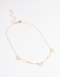 Gold Open Heart & Beaded Station Necklace - link has visual effect only