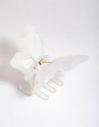 Plastic White Butterfly Claw Clip - link has visual effect only