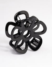 Plastic Black Open Flower Claw Clip - link has visual effect only