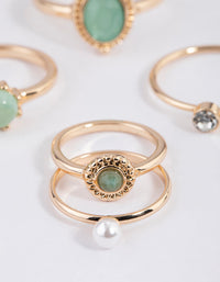 Gold Ornate Oval Ring 5-Pack - link has visual effect only