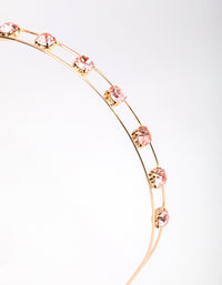 Gold Double Band Diamante Headband - link has visual effect only