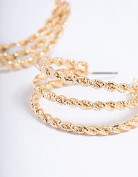 Gold Twisted Triangle Hoop Earrings - link has visual effect only