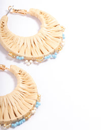 Fabric Raffia Hoop Earrings - link has visual effect only