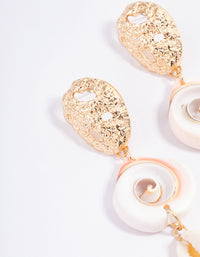 Gold Shell Drop Earrings - link has visual effect only