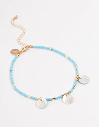 Gold Shell Bead Choker & Anklet Pack - link has visual effect only