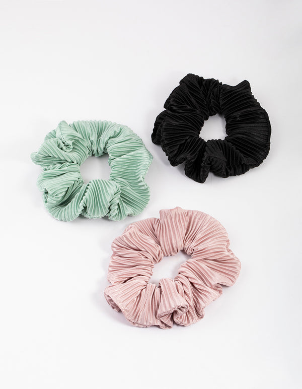 Fabric Plisse Scrunchie Pack